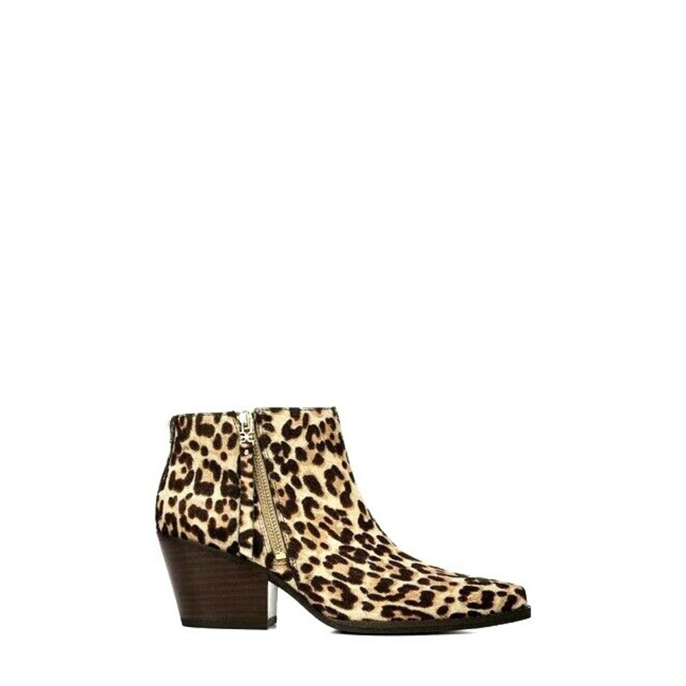 NIB Sam Edelman Walden Genuine Calf Hair Bootie Block Heel Color - Sand SZ 5M